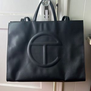 Large black Telfar Shopping Bag
